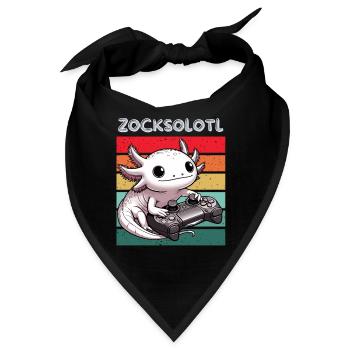 Gamer Axolotl Nerd Retro Computer Videogame Lustig - Bandana - Schwarz - Vorne