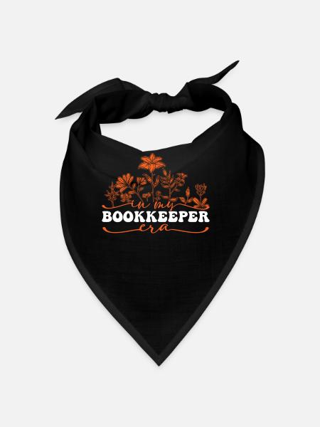 In My Bookkeeper Era With Flowers - Bandana - black - Front
