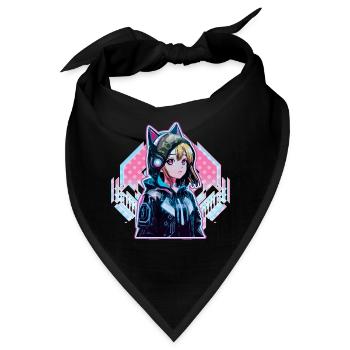 Anime Vaporwave Hart Techno Dunkel Tekno - Bandana - Schwarz - Vorne