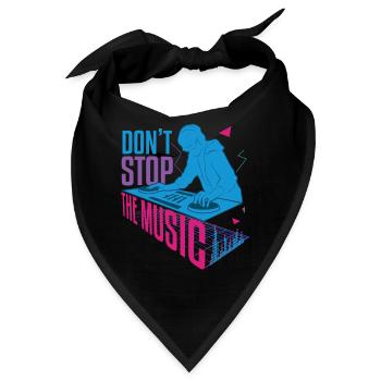 Don't Stop The Music DJ Hard Techno Dark Tekno - Bandana - Schwarz - Vorne