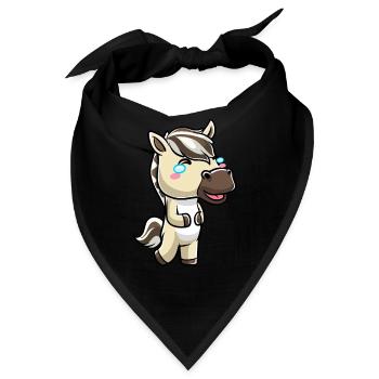 Fjordpferd Kawaii Emoticon - Bandana - Schwarz - Vorne