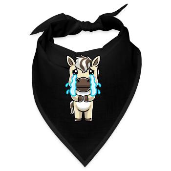 Fjordpferd Kawaii Emoticon - Bandana - Schwarz - Vorne