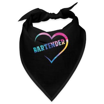Bartender Mixologist Heart - Bandana - Schwarz - Vorne