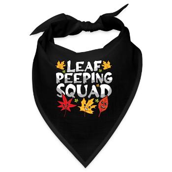 Leaf Peeping Squad Niedlicher Kawaii Laub Leaf Peeper - Bandana - Schwarz - Vorne