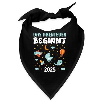 Werdende Mama DAS ABENTEUER BEGINNT 2025 ZUKÜNFTIG - Bandana - Schwarz - Vorne