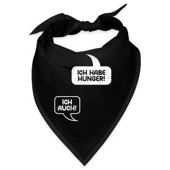 Schwangere ICH HABE HUNGER! ICH AUCH! Werdende - Bandana - Schwarz - Vorne