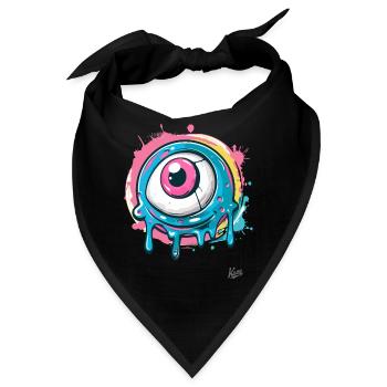 Das coole Farbspritzer-Auge - Bandana - Schwarz - Vorne