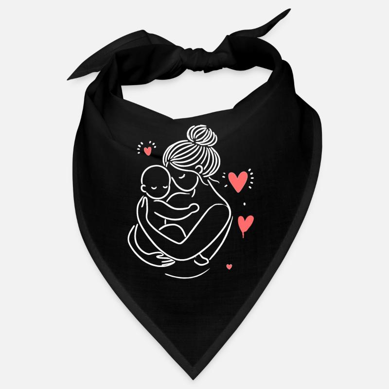 Amour intime mère-enfant – Illustrations minimalistes Bandana