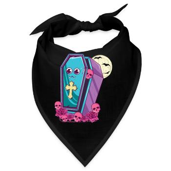 Sarg Sarg Kawaii Okkult Satanisch Pastell Gothic - Bandana - Schwarz - Vorne