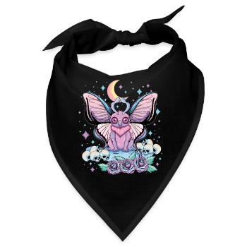 Mottenmann Kawaii Okkultes Satanisches Pastell - Bandana - Schwarz - Vorne
