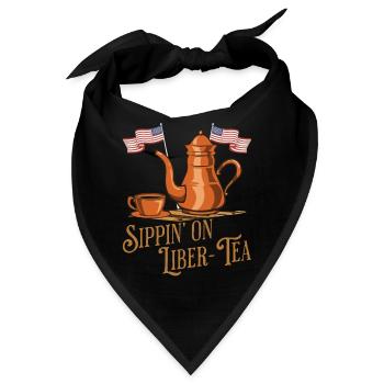 Sippin' On Liber-tea Independence Day Fun - Bandana - Schwarz - Vorne
