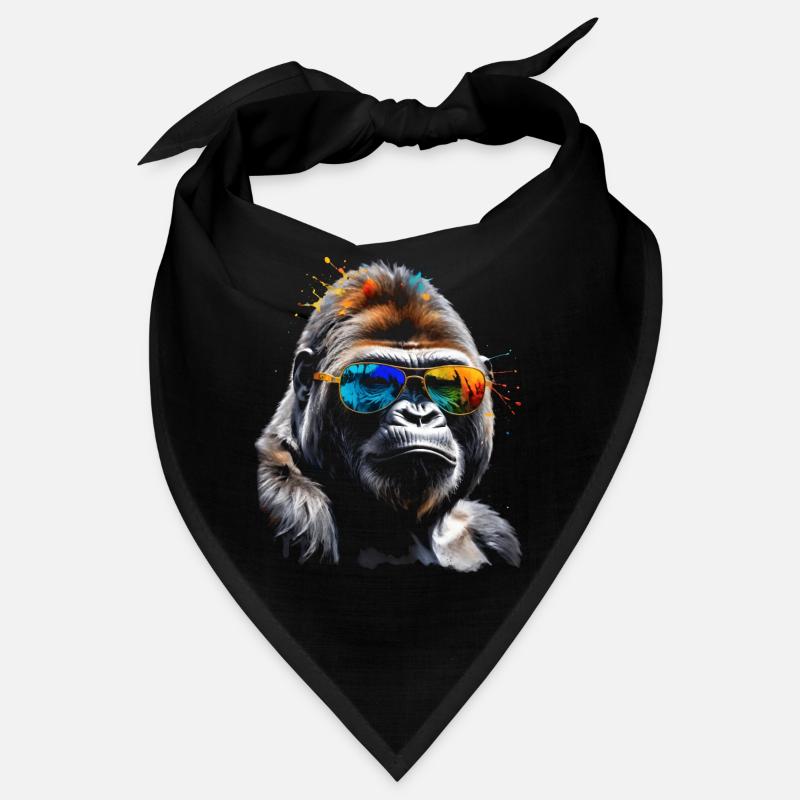 Gorilla Sonnenbrille Affe Bunt Tier Design Print Bandana