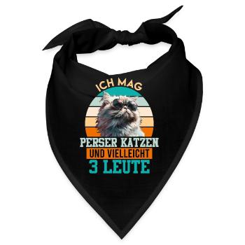 Katzenbesitzer ICH MAG PERSER KATZEN UND 3 LEUTE - Bandana - Schwarz - Vorne