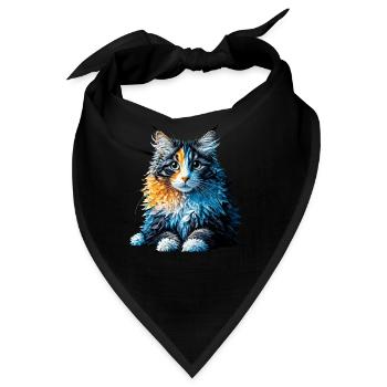 Polygon Art American Curl - Bandana - Schwarz - Vorne