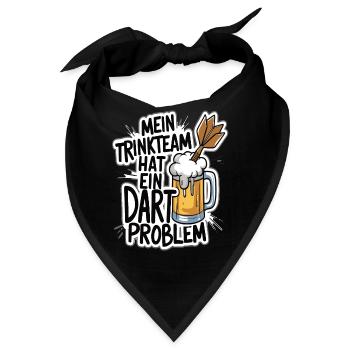 Mein Trinkteam Hat Ein Dart Problem - Bandana - Schwarz - Vorne