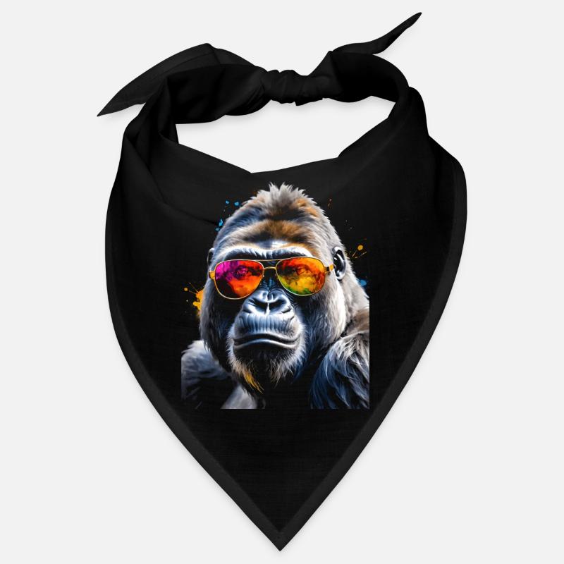 Gorilla Sonnenbrille Affe Bunt Tier Design Print Bandana