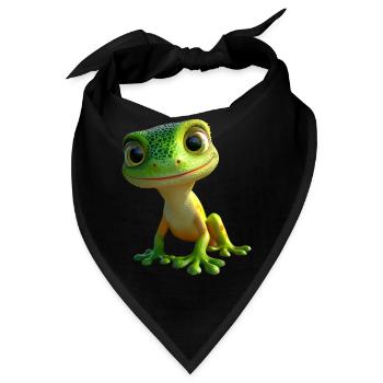 Gecko Eidechse Reptil Geckos Echse Leguan Gekko - Bandana - Schwarz - Vorne