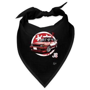 80er & 90er: Japanisches Sportwagen JDM Tuning - Bandana - Schwarz - Vorne