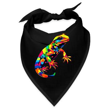 Salamander Molch Schwanzlurch Feuersalamander - Bandana - Schwarz - Vorne