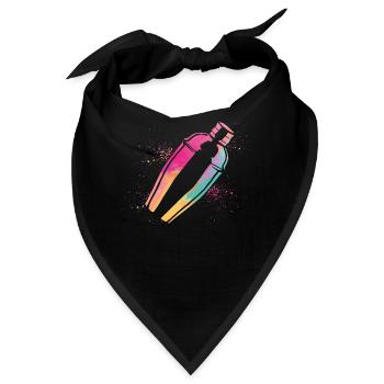 Bartender Mixologist Watercolors - Bandana - Schwarz - Vorne