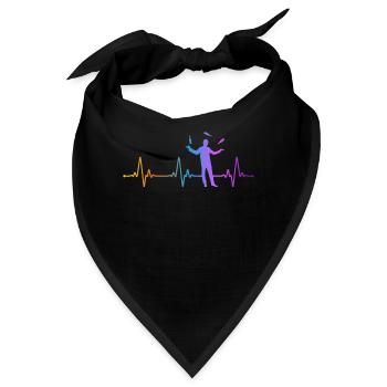 Bartender Mixologist Heartbeat - Bandana - Schwarz - Vorne