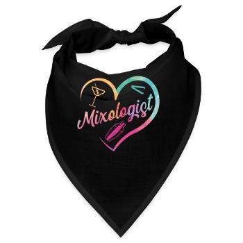 Bartender Mixologist Heart - Bandana - Schwarz - Vorne