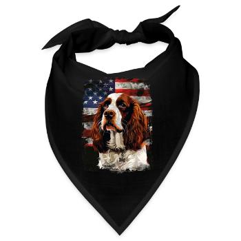 Englischer Springer Spaniel, Amerika Usa - Bandana - Schwarz - Vorne