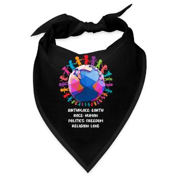 Schönes "gegen Rassismus" Refugees Welcome - Bandana - Schwarz - Vorne