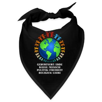 Schönes "gegen Rassismus" Refugees Welcome - Bandana - Schwarz - Vorne