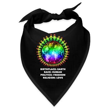 Schönes "gegen Rassismus" Refugees Welcome - Bandana - Schwarz - Vorne