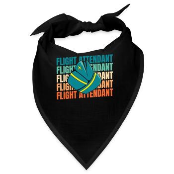 Flugbegleiter Stewardess - Bandana - Schwarz - Vorne