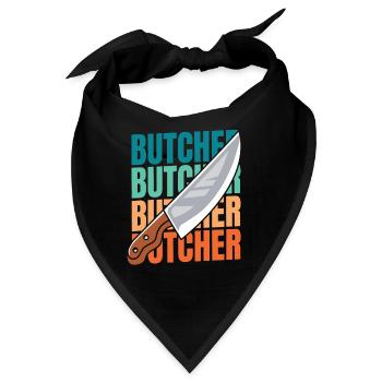 Fleischer Metzger Schlachter - Bandana - Schwarz - Vorne