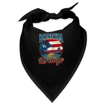 Puerto Rico Boricua Kulturerbe - Bandana - Schwarz - Vorne