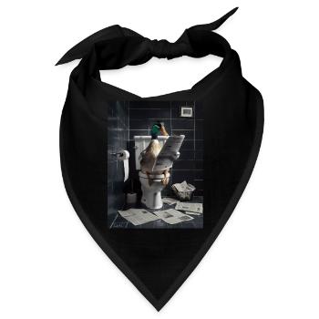 Ente Toilette Zeitung lesen Geschenk - Bandana - Schwarz - Vorne