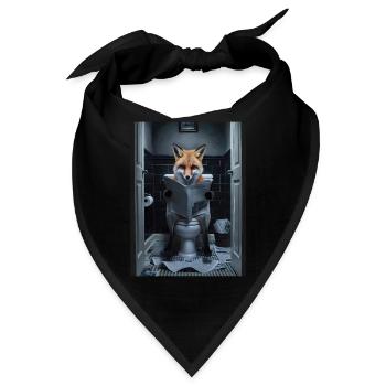 Fuchs Toilette lesen Zeitung Geschenk - Bandana - Schwarz - Vorne