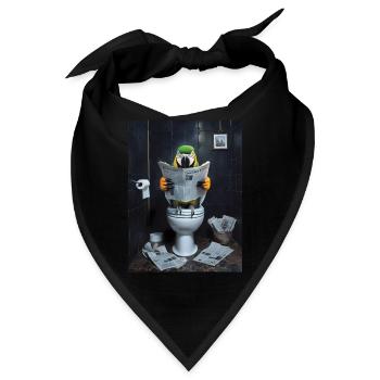 Papagei Toilette Zeitung lesen Geschenk - Bandana - Schwarz - Vorne