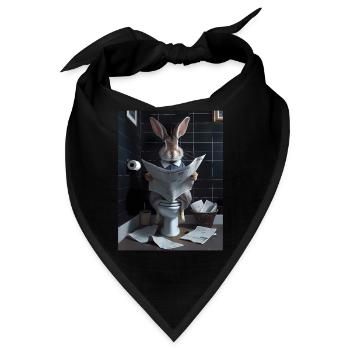 Kaninchen Toilette Zeitung lesen Geschenk - Bandana - Schwarz - Vorne
