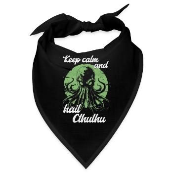 Keep Calm and Hail Cthulhu Lovecraft Necronomicon - Bandana - Schwarz - Vorne