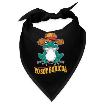 Yo Soy Boricua Puerto Rican Frosch Mit Hut - Bandana - Schwarz - Vorne