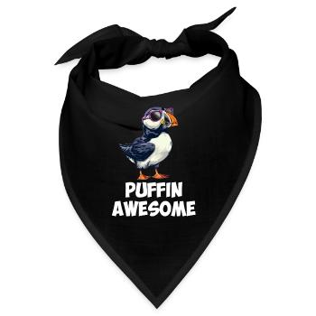 puffin awesome, puffin - Bandana - Schwarz - Vorne