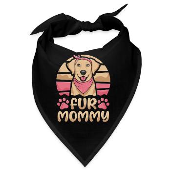 Labrador Mutter Hundemama Fur Mommy - Bandana - Schwarz - Vorne