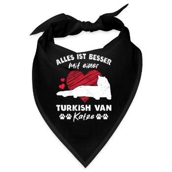 Turkish Van ALLES IST BESSER MIT EINER TURKISH VAN - Bandana - Schwarz - Vorne