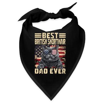 British Shorthair Papa - Bandana - Schwarz - Vorne