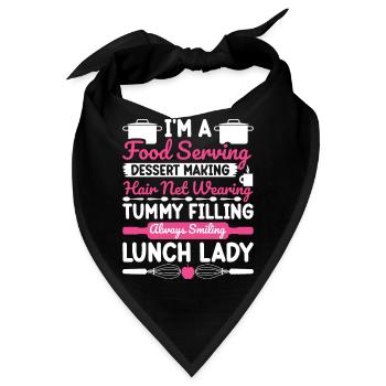 Cafeteria Mitarbeiterin Schule Servieren Dessert L - Bandana - Schwarz - Vorne