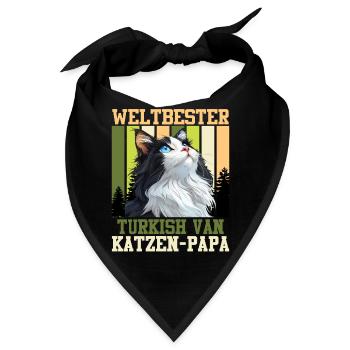 Turkish Van WELTBESTER TURKISH VAN KATZEN-PAPA - Bandana - Schwarz - Vorne