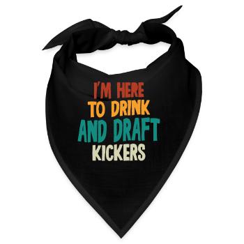 Fantasy Football Party Drink Draft Kickers Funny - Bandana - Schwarz - Vorne