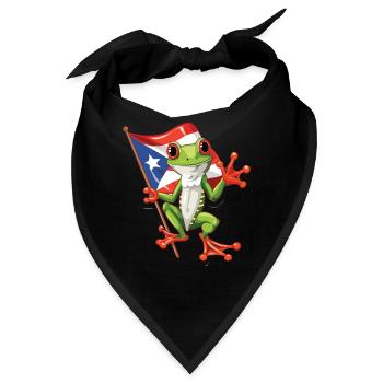 Coqui Frosch Symbol Taino Boricua Puerto - Bandana - Schwarz - Vorne