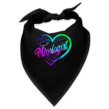 Bartender Mixologist Heart - Bandana - Schwarz - Vorne