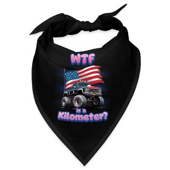 WTF Is Kilometer Lustiger Metrischer Witz - Bandana - Schwarz - Vorne