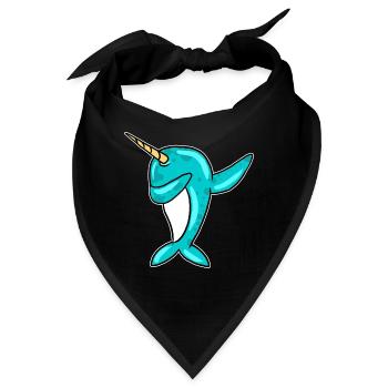 Dabbing Narwhal Lustiges Einhorn Des Meeres Dab Cool - Bandana - Schwarz - Vorne